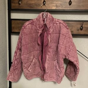 Free People Quilted Dolman Sleeve Pink Jacket XS NWT